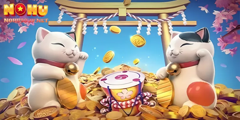 Giao diện trò chơi Neko may mắn tại Nohu90