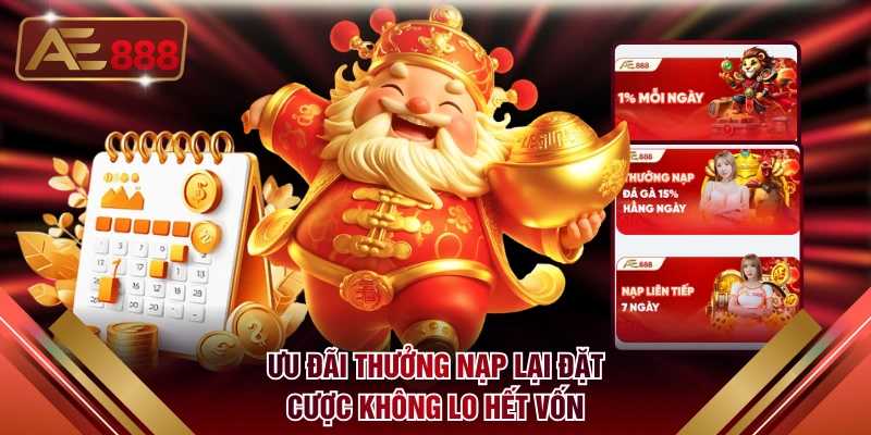 Ưu đãi thưởng nạp lại đặt cược không lo hết vốn